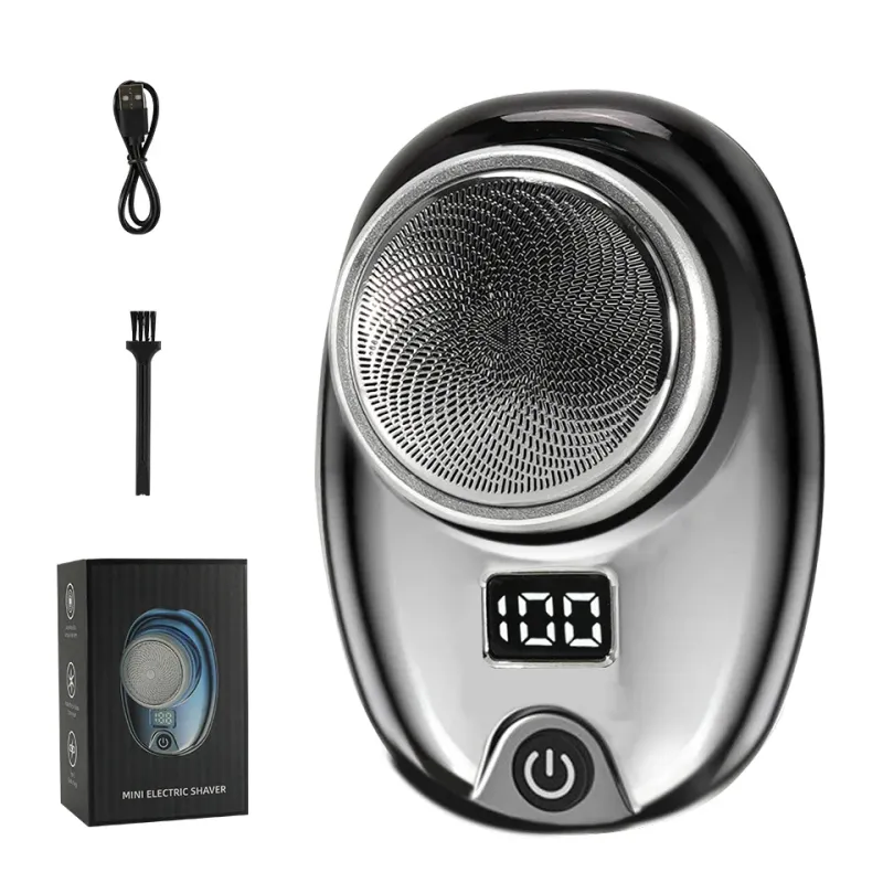 Portable Mini Electric Rechargeable Digital Power Display Mens Waterproof Cordless Razor Beard Shaver for Face Body_voghion.com