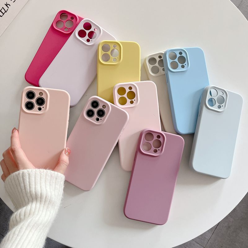Suitable For Iphone 13 Liquid Silicone Phone Full Package Solid Color Business IPhone Case_voghion.com