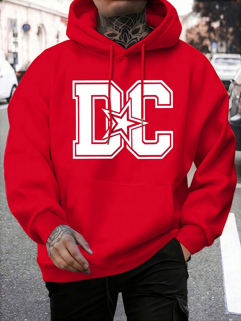 Moletom casual masculino com capuz para inverno - Caimento regular, lavável à máquina, pulôver moderno e moderno, tecido de malha confortável_voghion.com