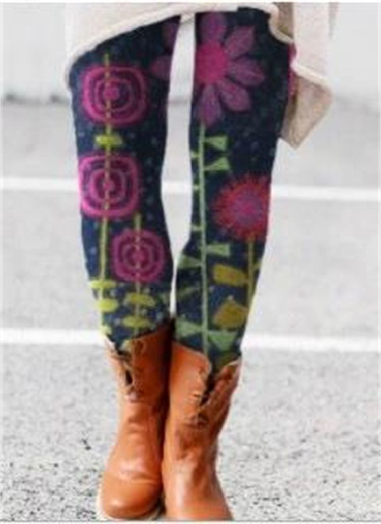 Collant da donna con vita elasticizzata, caldi leggings con pantaloni a stivale in un unico pezzo_voghion.com
