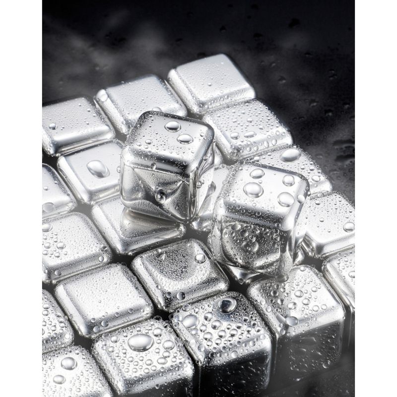Food Grade 316 Stainless Steel Quick-Freezing Metal Cubes Bar Ice-Cooling Artifact Beer Stone Thickened Ice Cube Set_voghion.com
