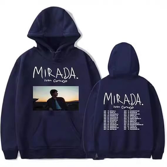 Sudadera con capucha estampada de la cantante Mirada para hombre, holgada y a la moda_voghion.com