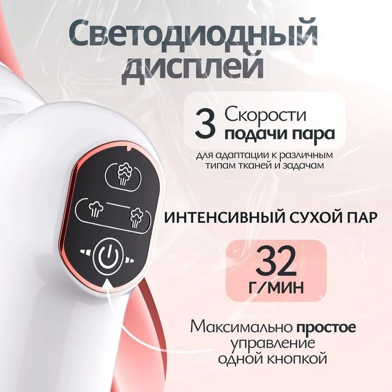 Digital Handheld Garment Steamer, 1200W Portable Clothes Steamer For Home Use, Powerful Steam Iron With Display_voghion.com