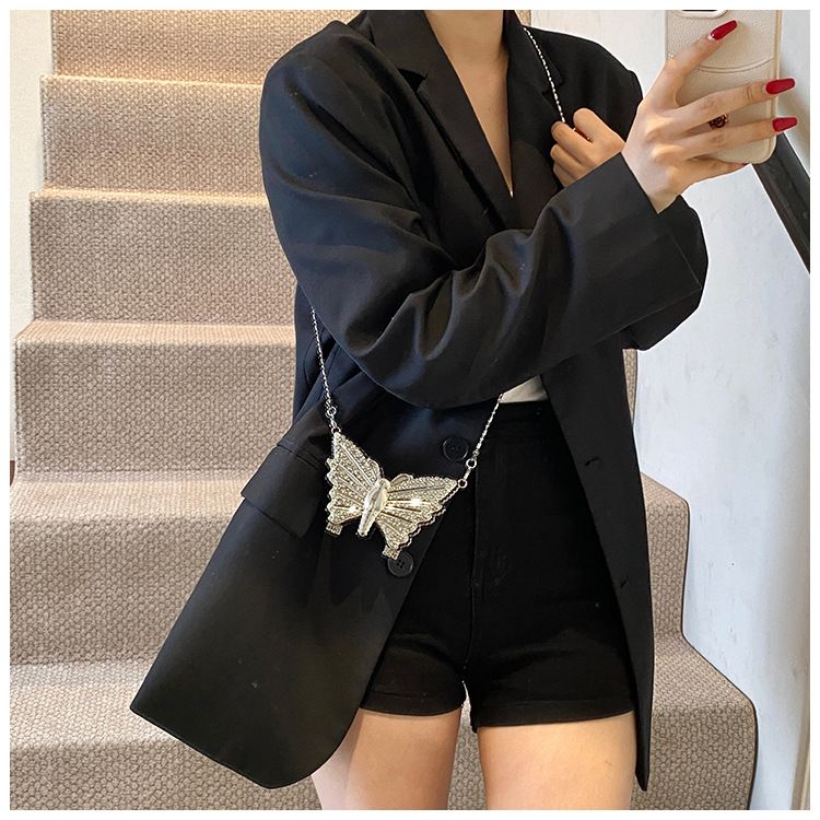 Borse a tracolla da donna, mini borsa in metallo, piccola borsa da donna, alla moda, con diamanti, design a farfalla, borsa a catena_voghion.com