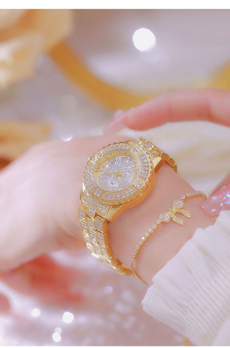 Bs Bee Sister Damen-Diamantuhr, luxuriöse modische Quarzuhr für Damen, luxuriöse wasserdichte Damen-Quarzuhr, modische Uhr für Frauen_voghion.com