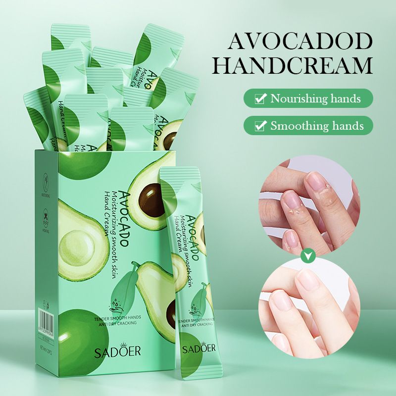 SADOER Avocado Moisturizing Smooth Autumn and Winter Striped Hand Cream in English_voghion.com