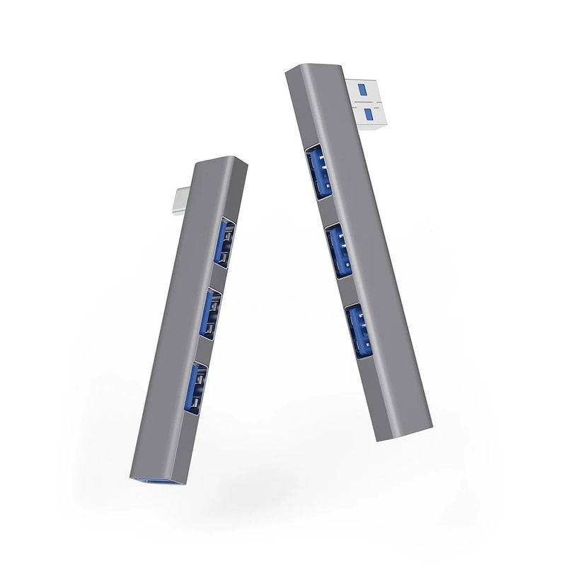 Uslåelig kvalitet, rettvinklet aluminiumslegering, type C-splitter, bærbar PC 3.0, USB-forlenger, fireporters hub_voghion.com
