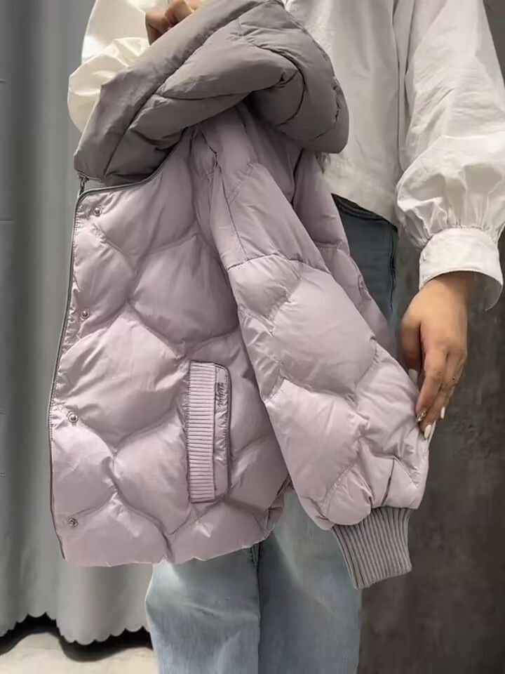 2025 Neue Daunen-Baumwolljacke für Mädchen, mittelgroße und große Kinder, stylischer dicker warmer Baumwollmantel, stylischer mittelgroßer und großer Baumwollmantel für Kinder_voghion.com