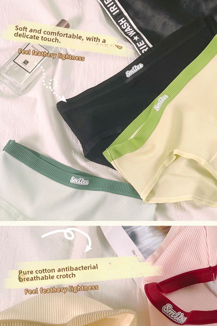 Slip da donna in puro cotone antibatterico, stile coreano, traspirante, delicato sulla pelle, senza tracce, a vita media, per studentesse dolci_voghion.com