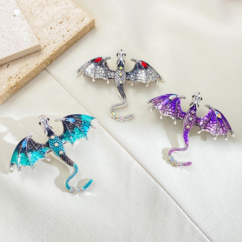 Spilla a forma di drago con gocce di olio, stile retrò, con esplosioni, stile drago femminile, stile uomo, accessori per abiti_voghion.com