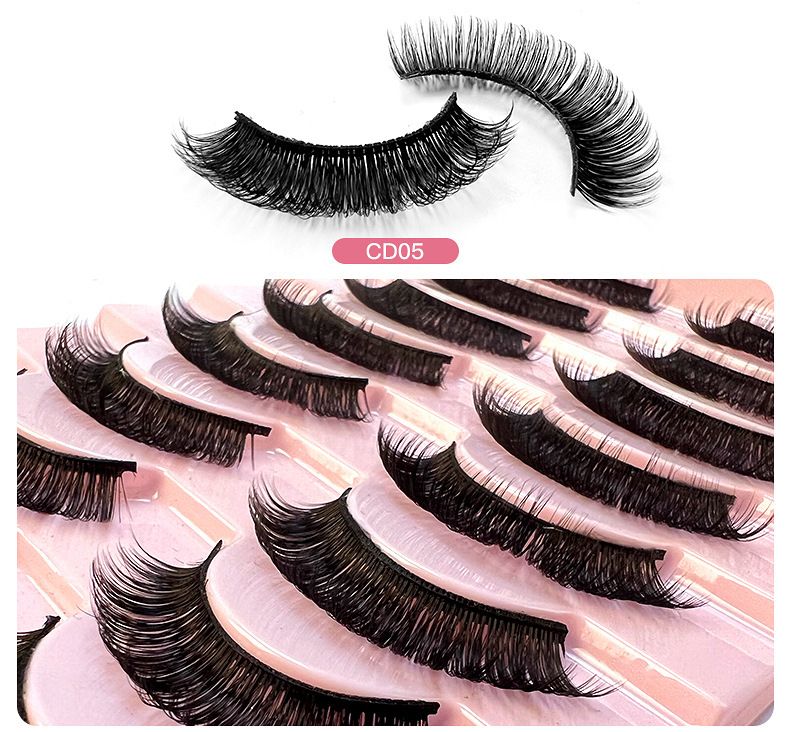 False Eyelashes 10 Pairs Of Russian Large Volume Natural Chemical Fiber Curling Eyelashes Thick Natural_voghion.com