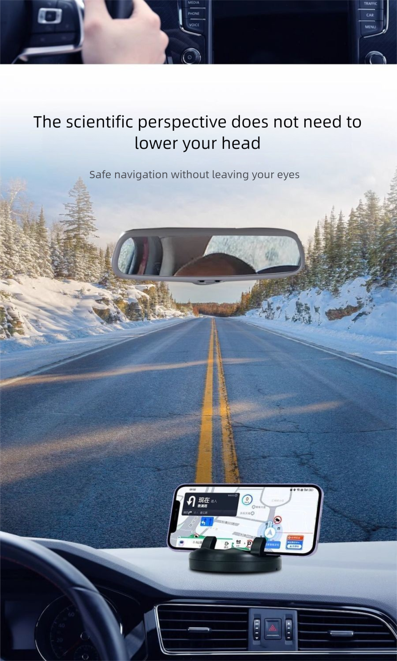 Autotelefoonhouder voor dashboard, multifunctionele navigatiestandaard, universeel draaibaar verticaal scherm_voghion.com