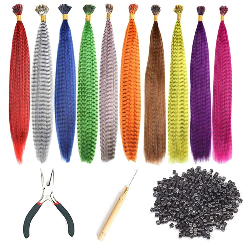 Extension di piume, fili sintetici colorati di piume finte negli accessori per capelli per extension per parrucchino da donna_voghion.com