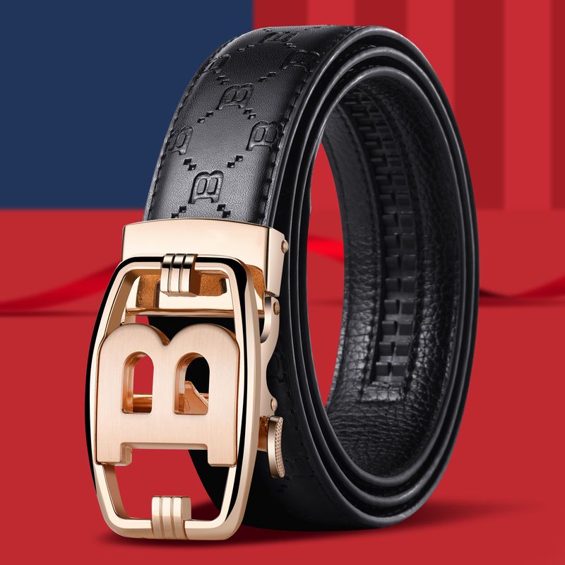 VOOTHOST Curele pentru bărbați de înaltă calitate, cu cataramă automată, din piele, curea pentru blugi, F0123_voghion.com