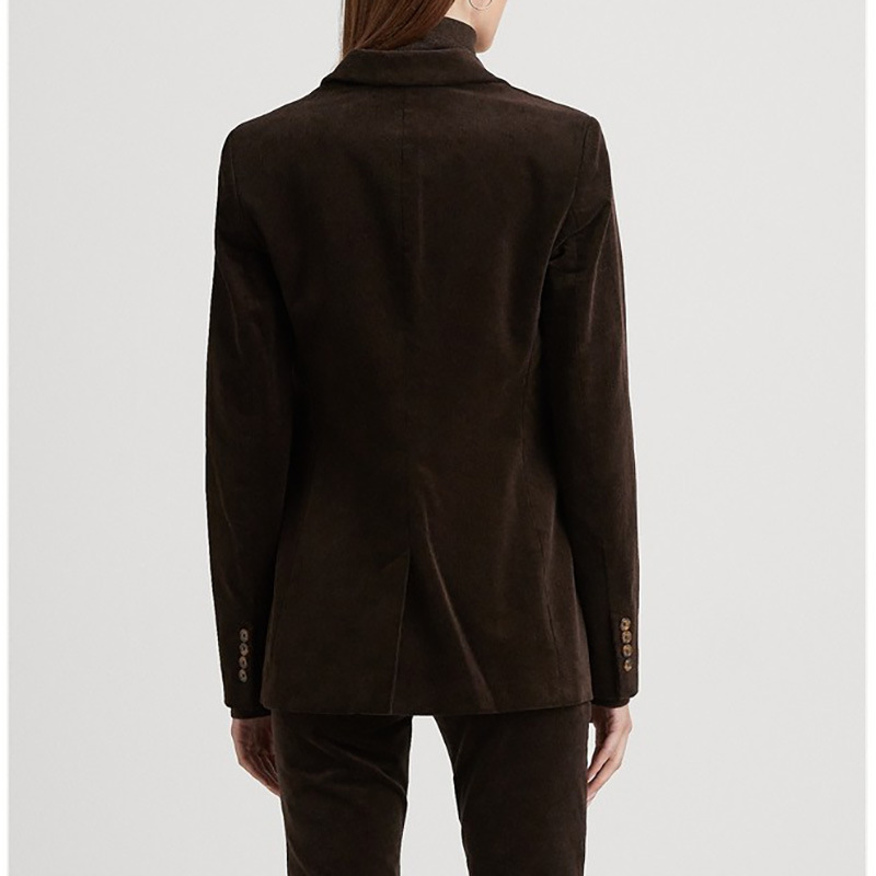 Nieuwe Pony Mark Commuting gouden corduroy damesblazer_voghion.com