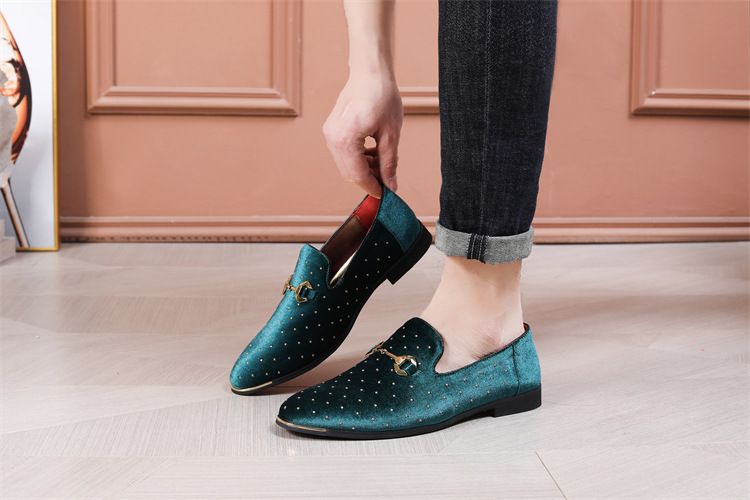 Forårs italienske blå lædersko af høj kvalitet til mænd, herresko i læder, brudesko, lakerede herreloafers, store størrelser: 39-49_voghion.com