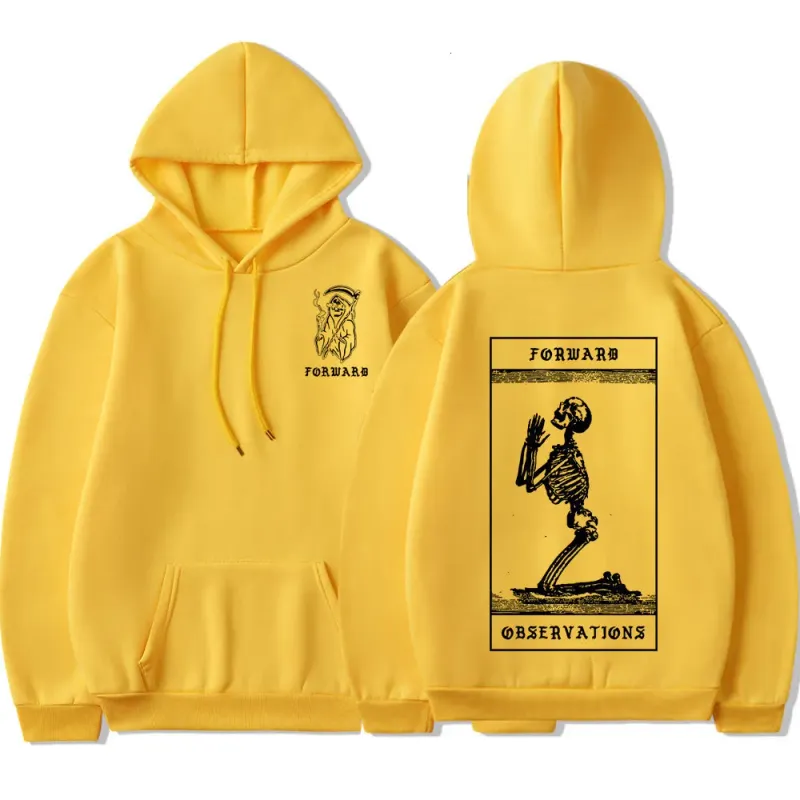 Felpe con cappuccio da uomo, gruppo di osservazioni in avanti con scheletro in preghiera, felpa vintage punk grafica Gbrs da donna_voghion.com