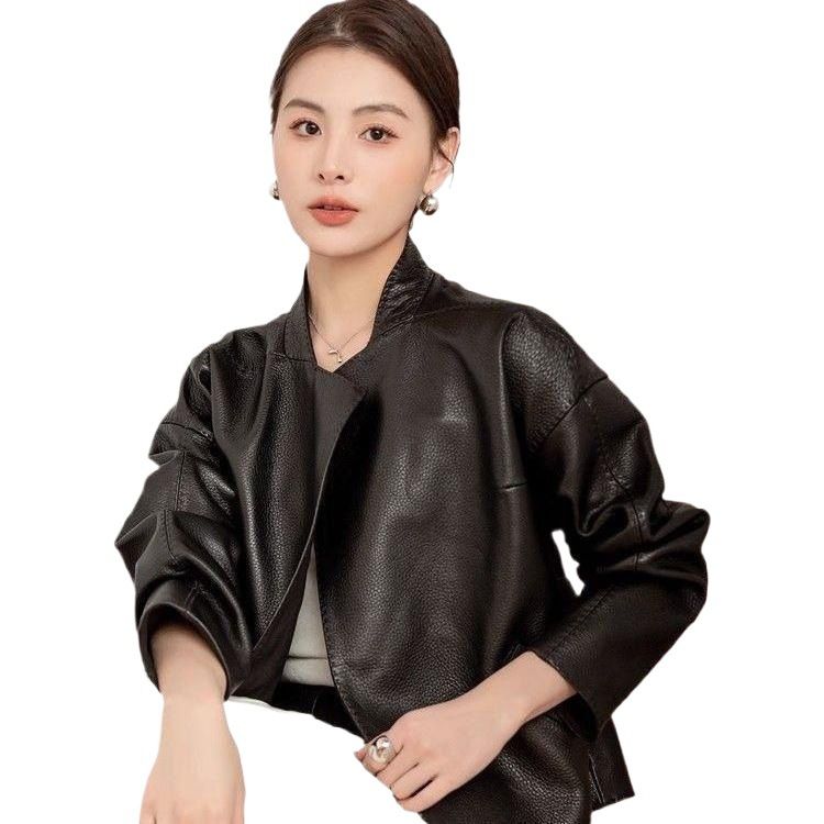 Style Jacket Women, Short Trendy Spring Autumn Leather Jacket, Slimming And Stylish For Petite Figures_voghion.com