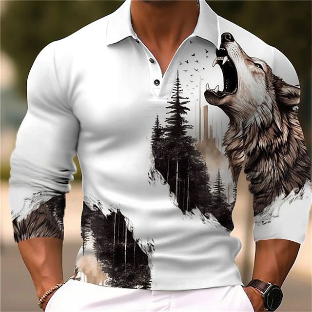 2024 Nieuw poloshirt met lange mouwen, losvallend casual overhemd met halve rits voor heren en omgeslagen kraag_voghion.com