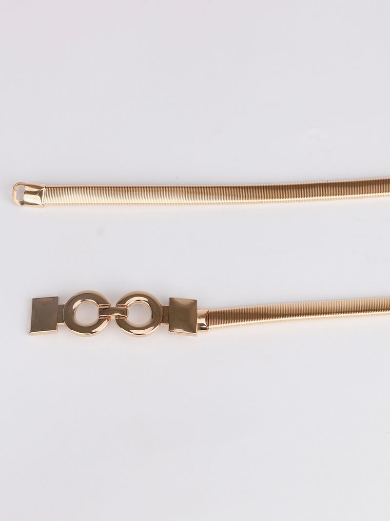 HOT Metal Gold Eight characters Elastic Girls Ladies's Belts Women narrow Female Elegant Waistbands Waist Decorate For Dress_voghion.com