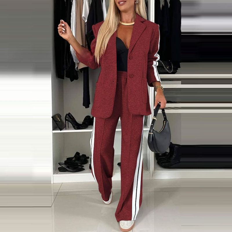 Dameskleding 2024 Independent Station Nieuwe Stijl_Herfst En Winter Dames Lange Mouw Revers Casual Pak Set_voghion.com