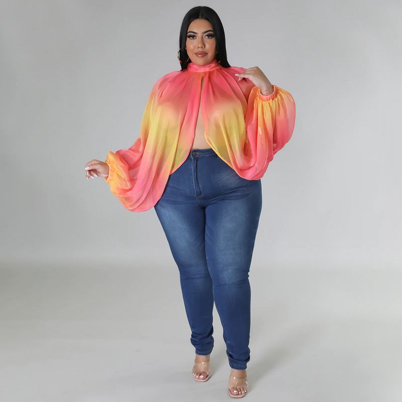 Damen-Oberteil in Übergröße, Übergröße, Damenbekleidung, Rundhalsausschnitt, offener Rücken, Chiffon-Schnüroberteil für Damen_voghion.com