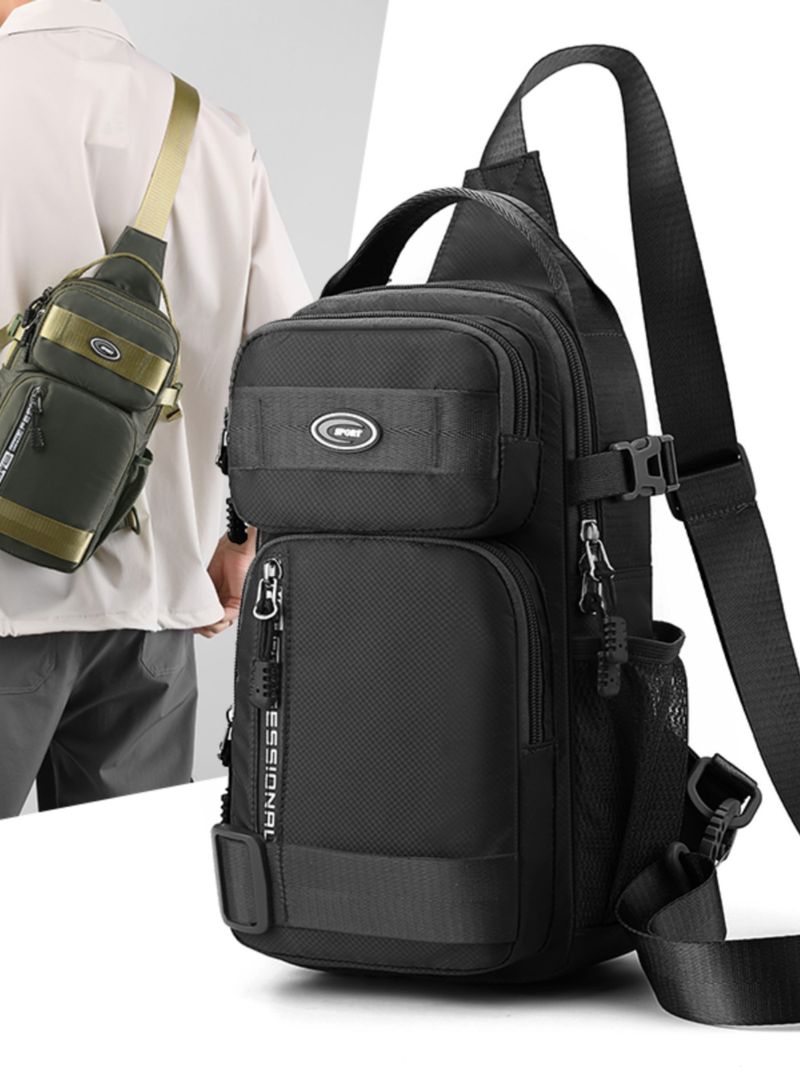 2023 New Arrival Multi-Functional Large Capacity K-style Men Chest Waterproof Nylon Cloth Outdoor Sports And Casual_voghion.com