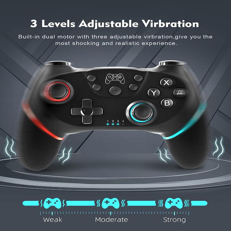Controller wireless compatibile con Bluetooth NS/NS Lite/NS OLED per console Gamepad di controllo per Android Joystick con 6 assi_voghion.com