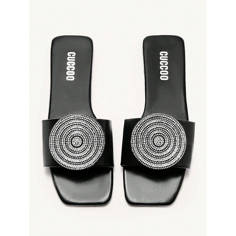 New Plus-size Flat Slippers Female Fairy Wind Rhinestone Sequined Beach Flip-flops_voghion.com