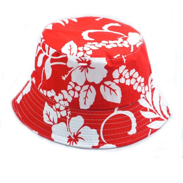 Hibiscus Flower Design Summer Festival Fisherman Fishing Bucket Hat_voghion.com