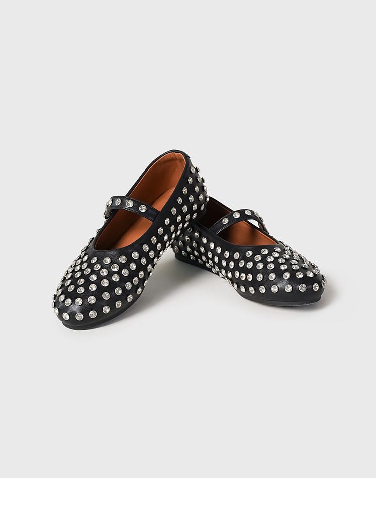 Scarpe da ballo con fibbia in strass a testa tonda per donna, scarpe singole Mary Jane complete, scarpe da ballo_voghion.com