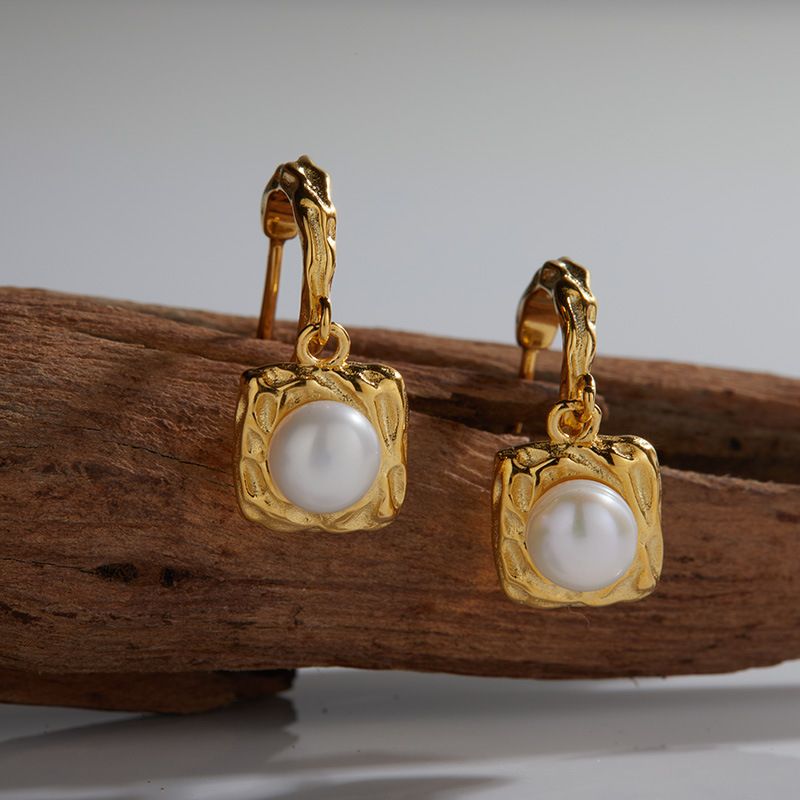 Parure di gioielli da donna in argento Sterling 925 con perle d'acqua dolce naturali, elegante collana, orecchini e anello, minimalista e chic_voghion.com