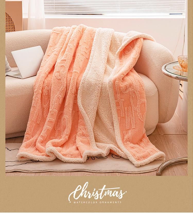 2025 Letter Pattern Taffeta Lamb Wool Thickened Multi-Functional Autumn Winter Throw Double-Sided Fleece Solid Color Nap_voghion.com