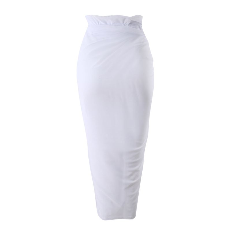 Damkläder Färgmatchning Sexig Ny Rosa Tredelad Mesh Lång Kjol Baddräkt Bikini_voghion.com