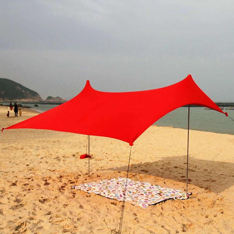 Draagbare zonneschermtent met zandzak UV-Lycra Grote familieluifel voor buitenvissen, kamperen, strandzonneschermluifelset_voghion.com