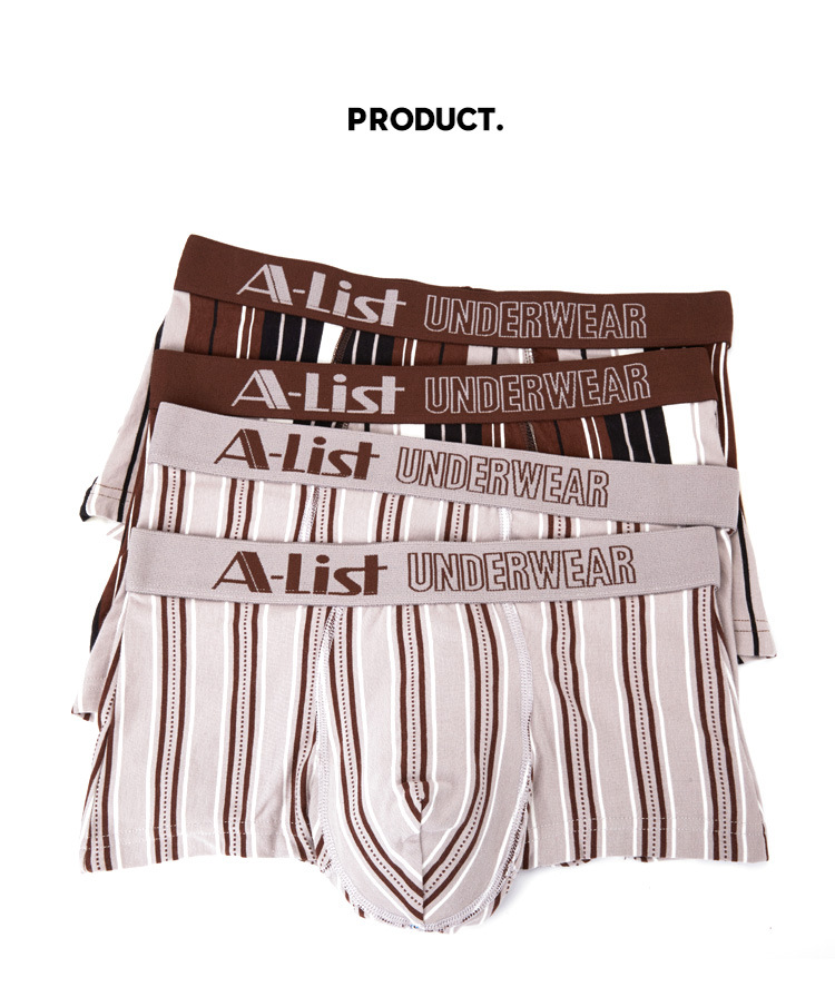 Erkek İç Giyim Çizgili Pamuklu Boksörler Boksörler Boxer Pantolon Trendy Üretici Toptan Satış_voghion.com