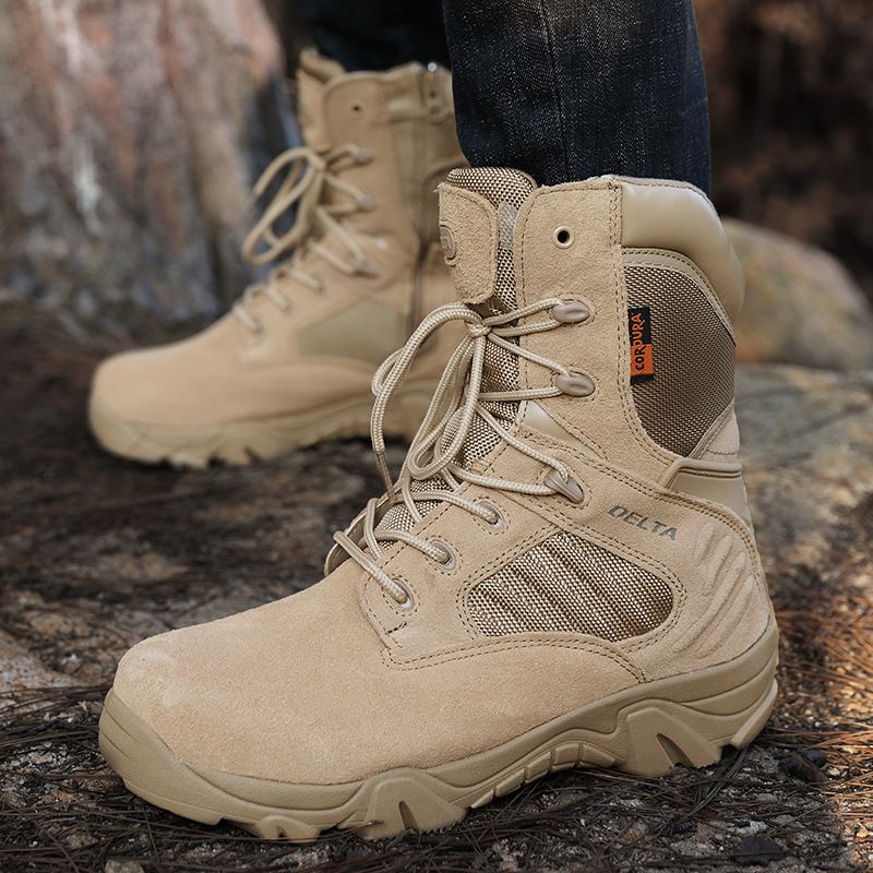 Combat Boots Men's Outdoor Hiking Boots High Tops Desert Boots Tactical Boots Army Junkies Training Boots_voghion.com