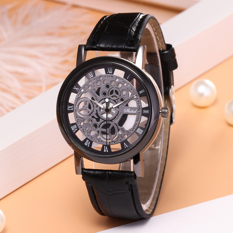 Orologio da uomo casual coreano, versione non meccanica, al quarzo, trasparente, bifacciale, cavo_voghion.com