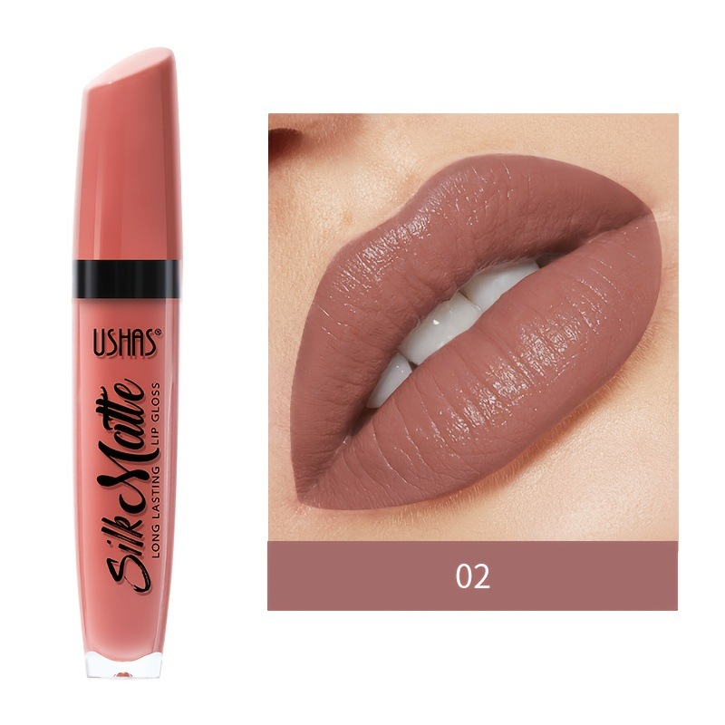 (Displaybox) USHAS 6-färgs LG2521 flytande läppglans non-stick kopp_voghion.com