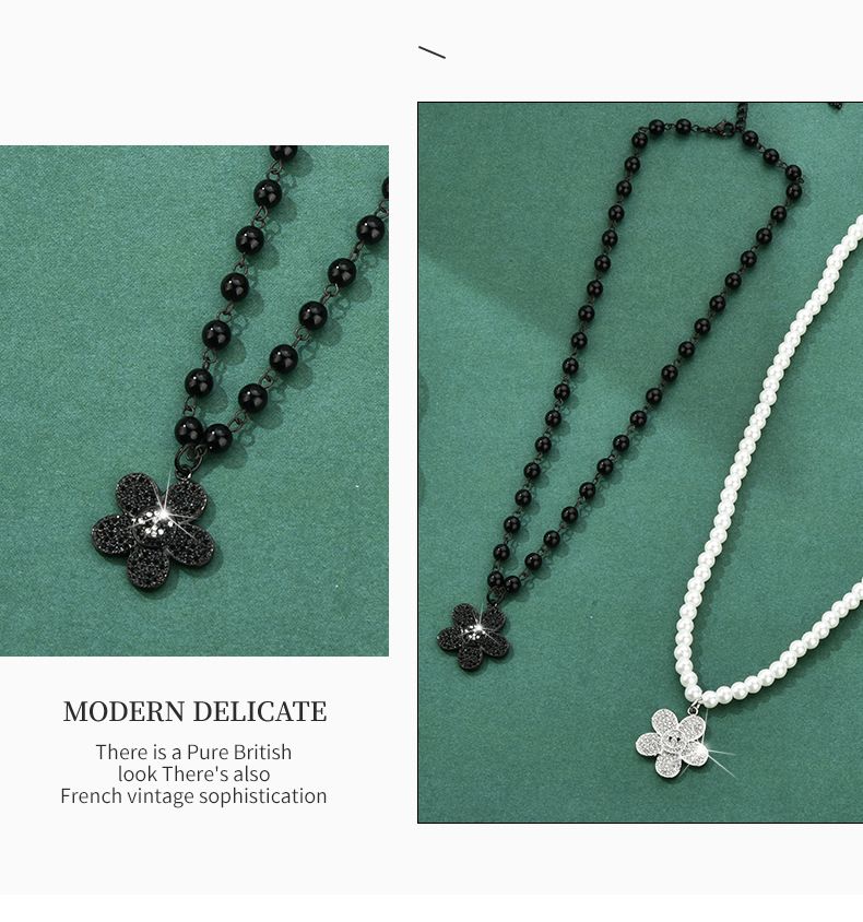 Collier marguerite haut de gamme et à la mode avec chaîne de clavicule de célébrité comme accessoire féminin_voghion.com