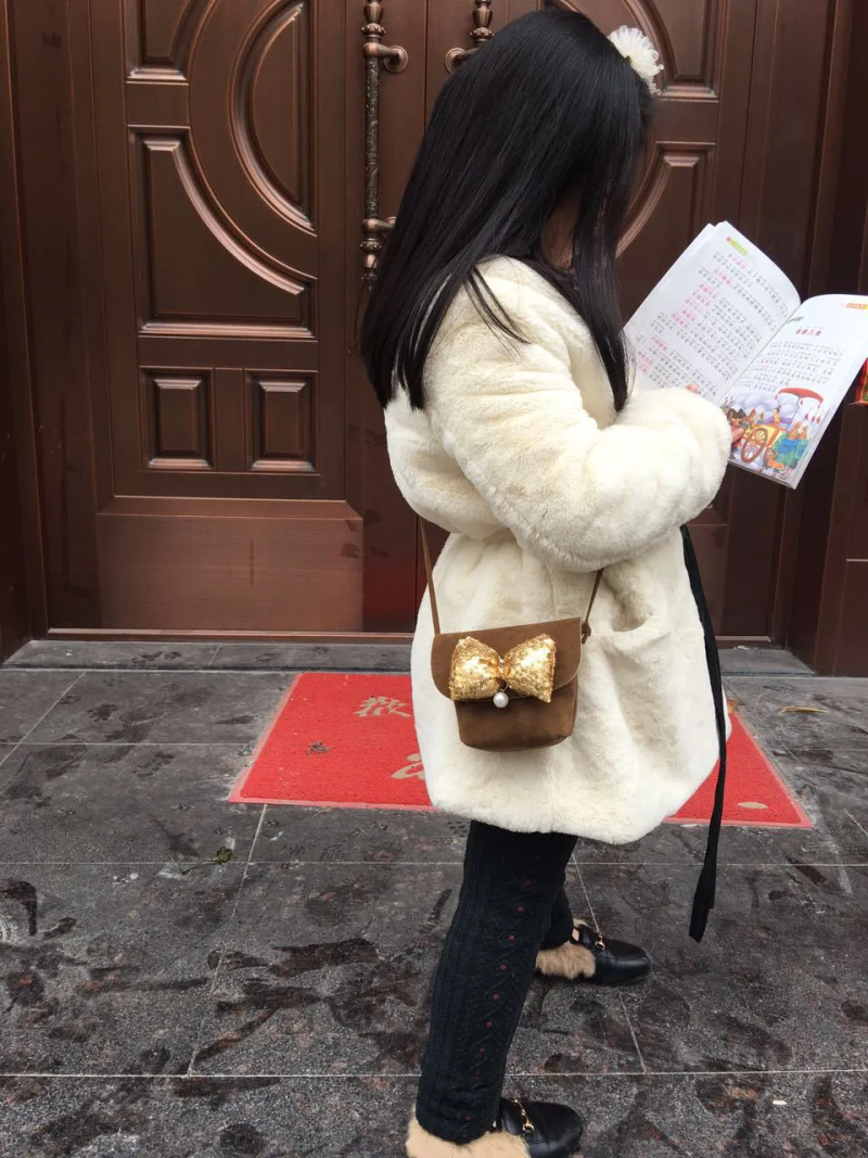 Borse da principessa per ragazze carine Borse con paillettes a fiori con fiocco Borse firmate per bambini Borsa a tracolla per bambini con fiocco di moda_voghion.com