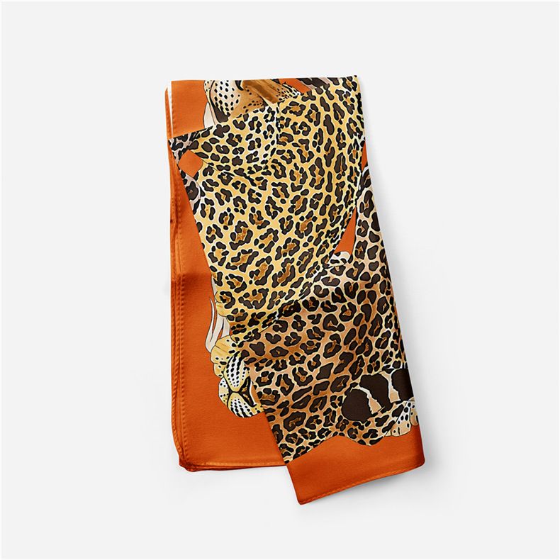 Korean version of leopard print dance performance female cartoon animal cheetah small square tourism scarf_voghion.com