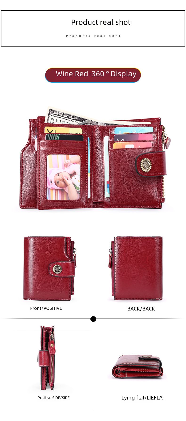 Women's wallet short Korean fashion buckle clutch girl's change bag multi-function card bag_voghion.com