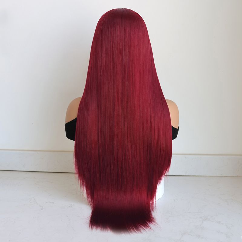 Hett såld 13x3.5 syntetisk spets fram Ws för kvinnor Sier Grey Ginger Orange 99J Bury Lång Straht Limfri Cosplay Fest Dagligen_voghion.com