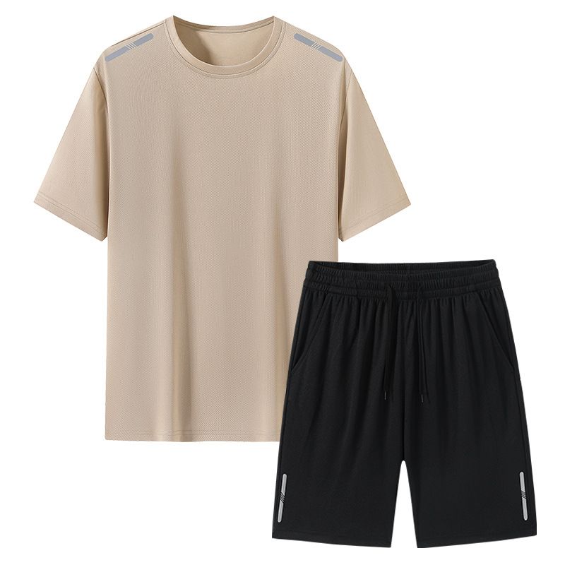 Ensemble de sport et de course à pied pour homme et femme, respirant, en soie glacée, tendance, pour l'été_voghion.com