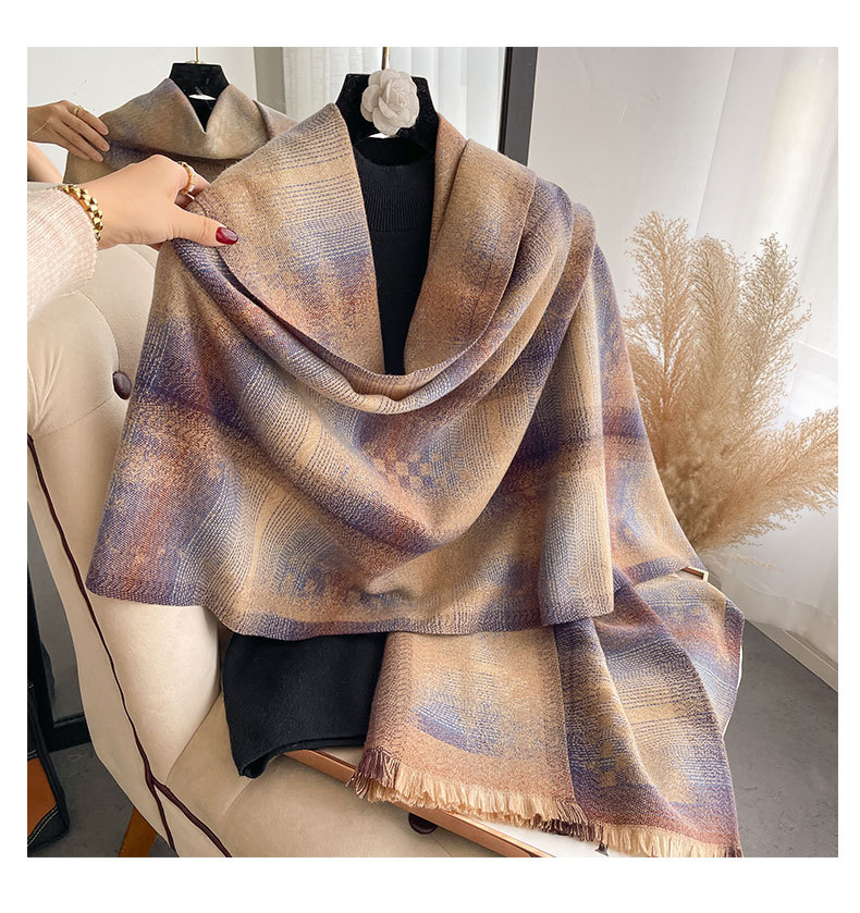 2022 Autunno e Inverno Nuova Imitazione Sciarpa di Cachemire Collo Ispessito delle Donne per Caldo e Semplice Doppio Lato Doppio Uso_voghion.com