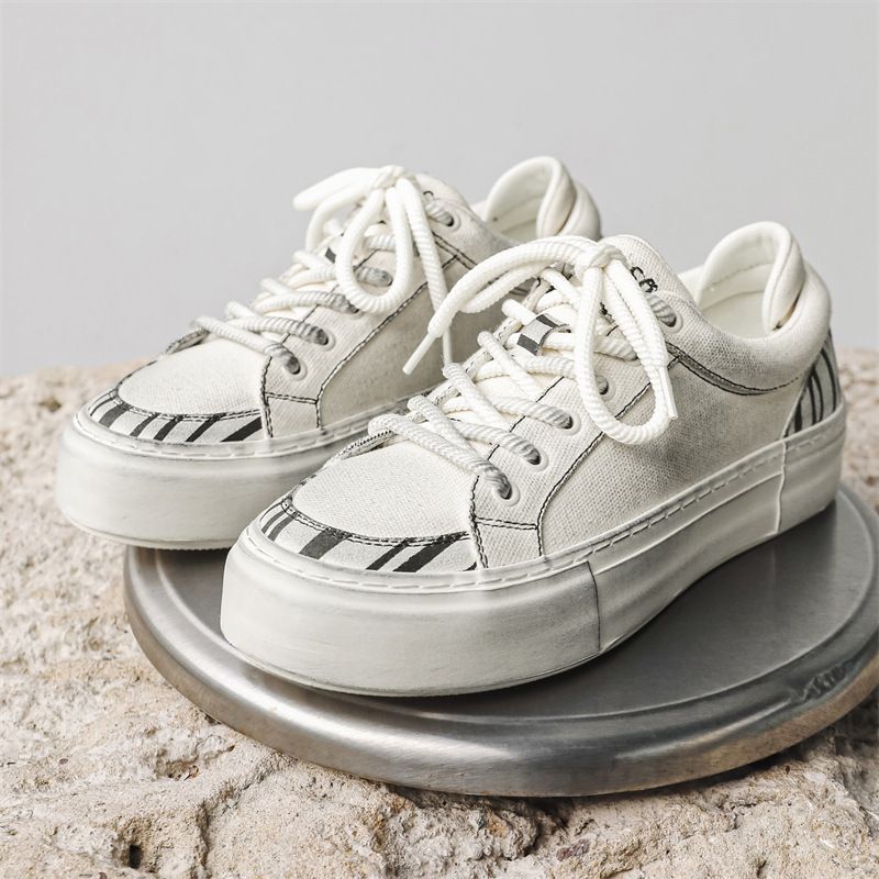 Scarpe casual da uomo in tela di qualità imbattibile, primavera 2025, nuove, basse, sottili, traspiranti e versatili, alla moda, nere._voghion.com