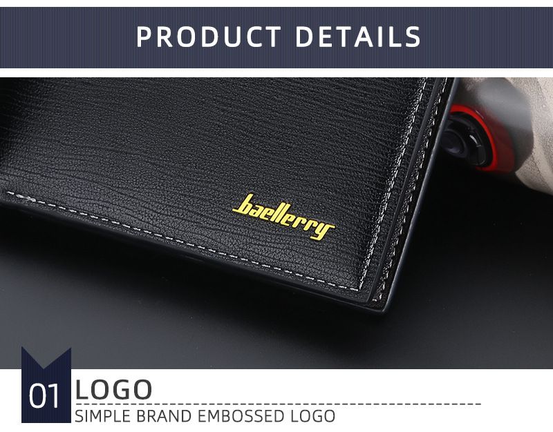 BAELLERRY nueva cartera corta para hombre horizontal con ranura para múltiples tarjetas clip abierto para billetes cartera informal al por mayor_voghion.com