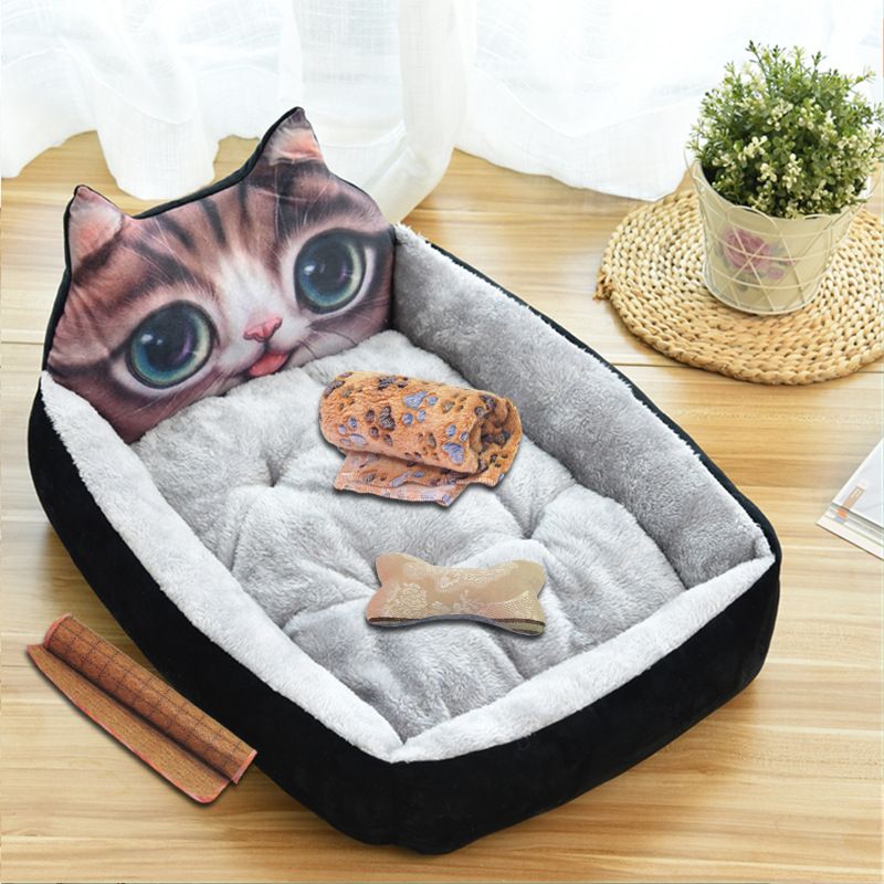 All-Season Universal Large And Small Dogs Internet Celebrity Cartoon Bed Dog Mat Cat House Pet Supplies_voghion.com