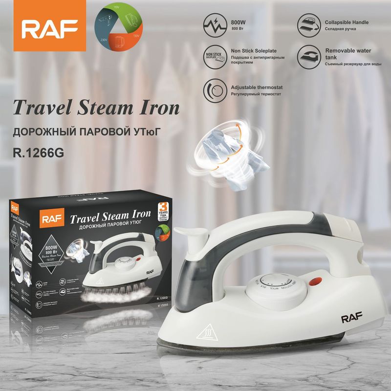 Faltbares Reisebügeleisen, Mini-Handdampfbügelmaschine, tragbar für zu Hause, 1000 W, EU-Stecker_voghion.com